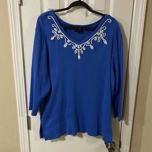 🛑🔥🚨Rafaella Blouse 👚 22/24 Women 3/4 sleeve 💙🤍